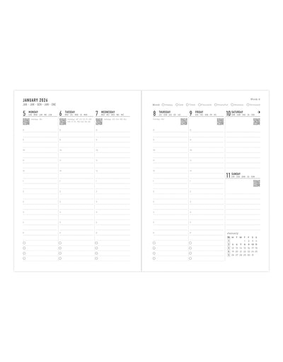 Letts of London Milano A5 Vertical Week to View Planner with Appointments 2026 - 26-CT03XURD #colour_red