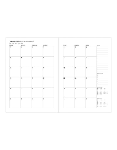 Letts of London Milano A5 Vertical Week to View Planner with Appointments 2026 - 26-CT03XUBK #colour_black