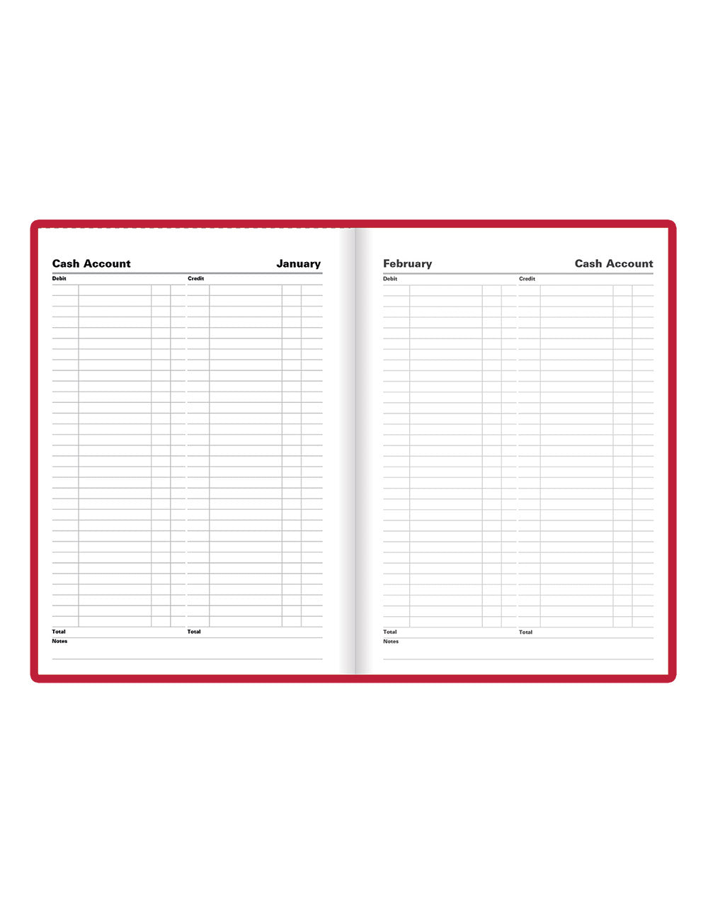 Standard A5 Day to a Page Planner 2025 - English - 25-C10XBY#colour_red