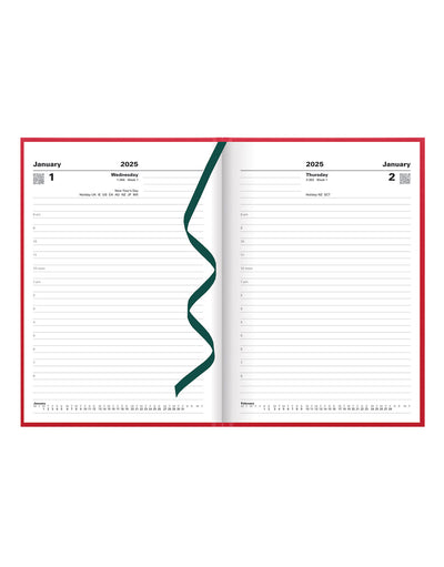 Standard A5 Day to a Page Planner 2025 - English - 25-C10XBY#colour_red