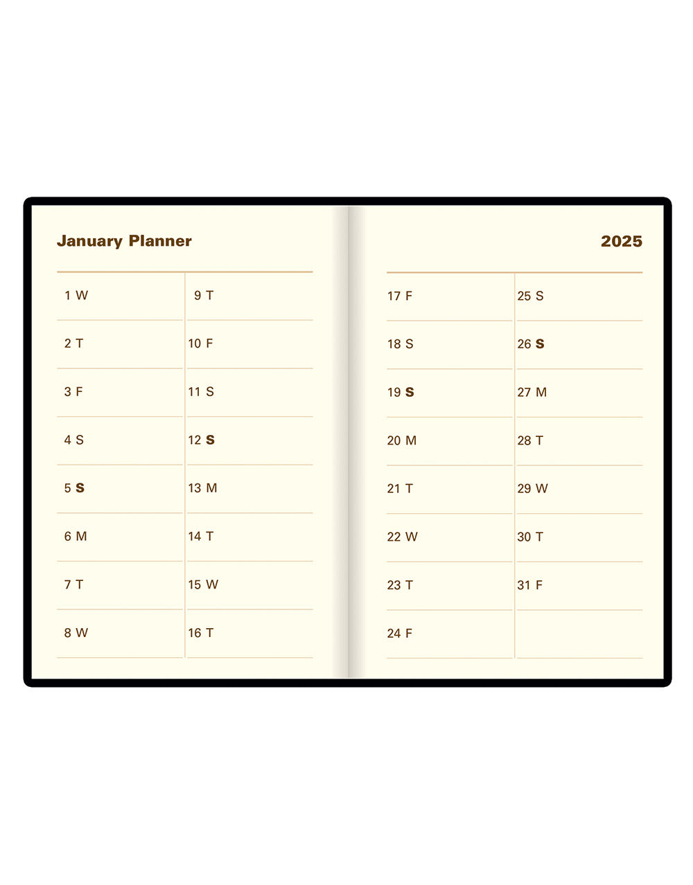 Belgravia Mini Pocket Week to View Leather Diary with Planners 2025 - English - 25-C33EBK