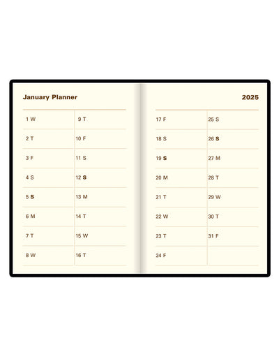 Belgravia Mini Pocket Week to View Leather Diary with Planners 2025 - English - 25-C33EBK