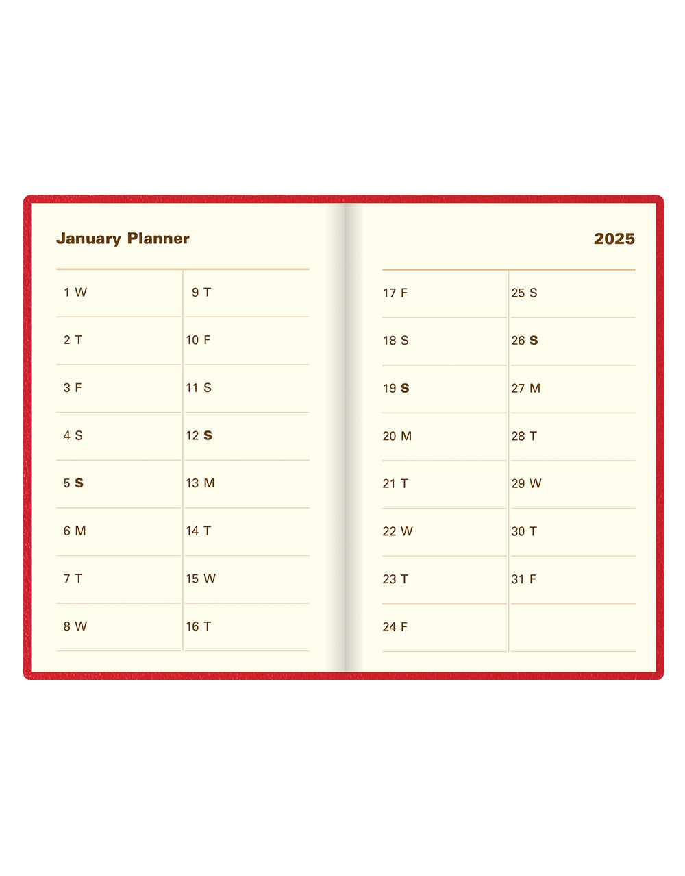 Belgravia Mini Pocket Week to View Leather Diary with Planners 2025 - English - 25-C33ERD