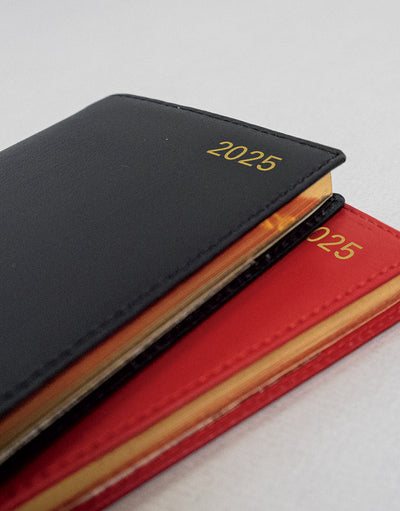 Belgravia Slim Landscape Week to View Leather Diary with Appointments and Planners 2025 - English - 25-C33SRD#colour_red