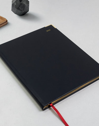 Roma Quarto Week to View Leather Planner with Appointments 2025 - English - 25-C33YIBK#colour_black