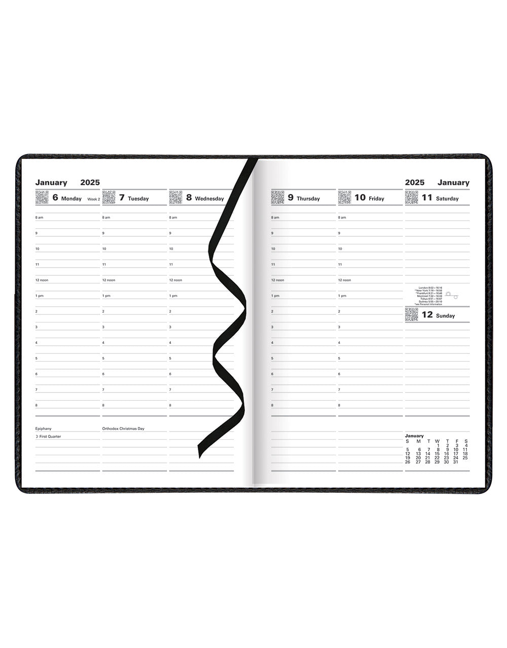 Milano A5 Vertical Week to View Planner with Appointments 2025 - English - 25-CTO3XUBK#colour_black