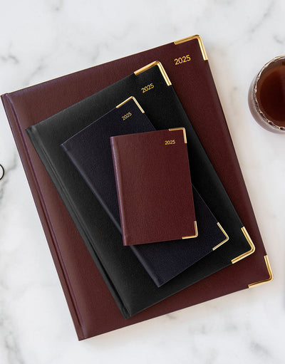 Classic Quarto Vertical Week to View Diary with Appointments 2025 - English 25-C32YBY#colour_burgundy