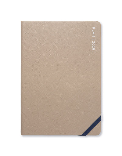 Letts of London Serene A5 Week to View Planner 2026 - Multilanguage Taupe 26-082503 #colour_taupe