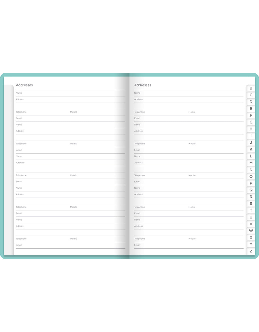 Dazzle A5 Address Book Turquoise#colour_turquoise