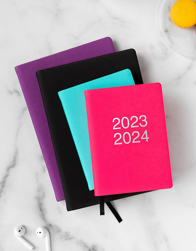 Dazzle A5 Week to View Planner 2023-2024 - Multilanguage - Purple - Letts of London#colour_purple