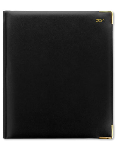 Roma Quarto Week to View Leather Planner with Appointments 2024 - English#colour_black