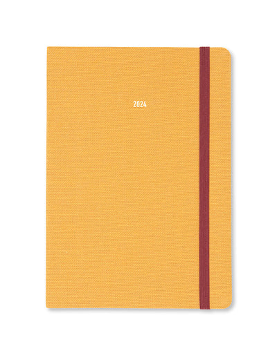 Raw A5 Week to View Diary 2024 - Multilanguage#colour_mustard