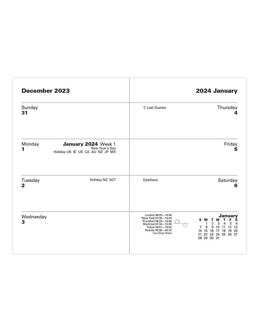 Classic Mini Pocket Week to View Diary 2024 - Sunday Start - English#colour_burgundy