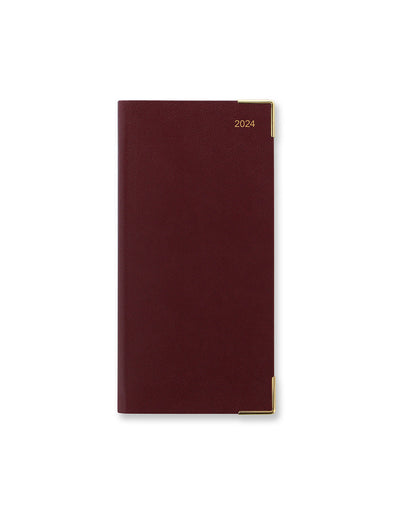 Classic Slim Week to View Diary with Appointments 2024 - English#colour_burgundy