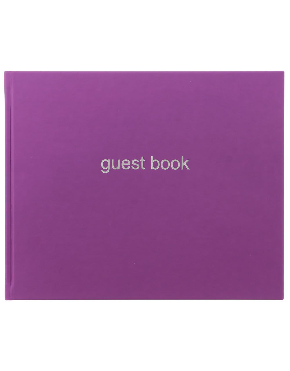 Dazzle Quarto Landscape Ruled Guest Book Purple#colour_purple