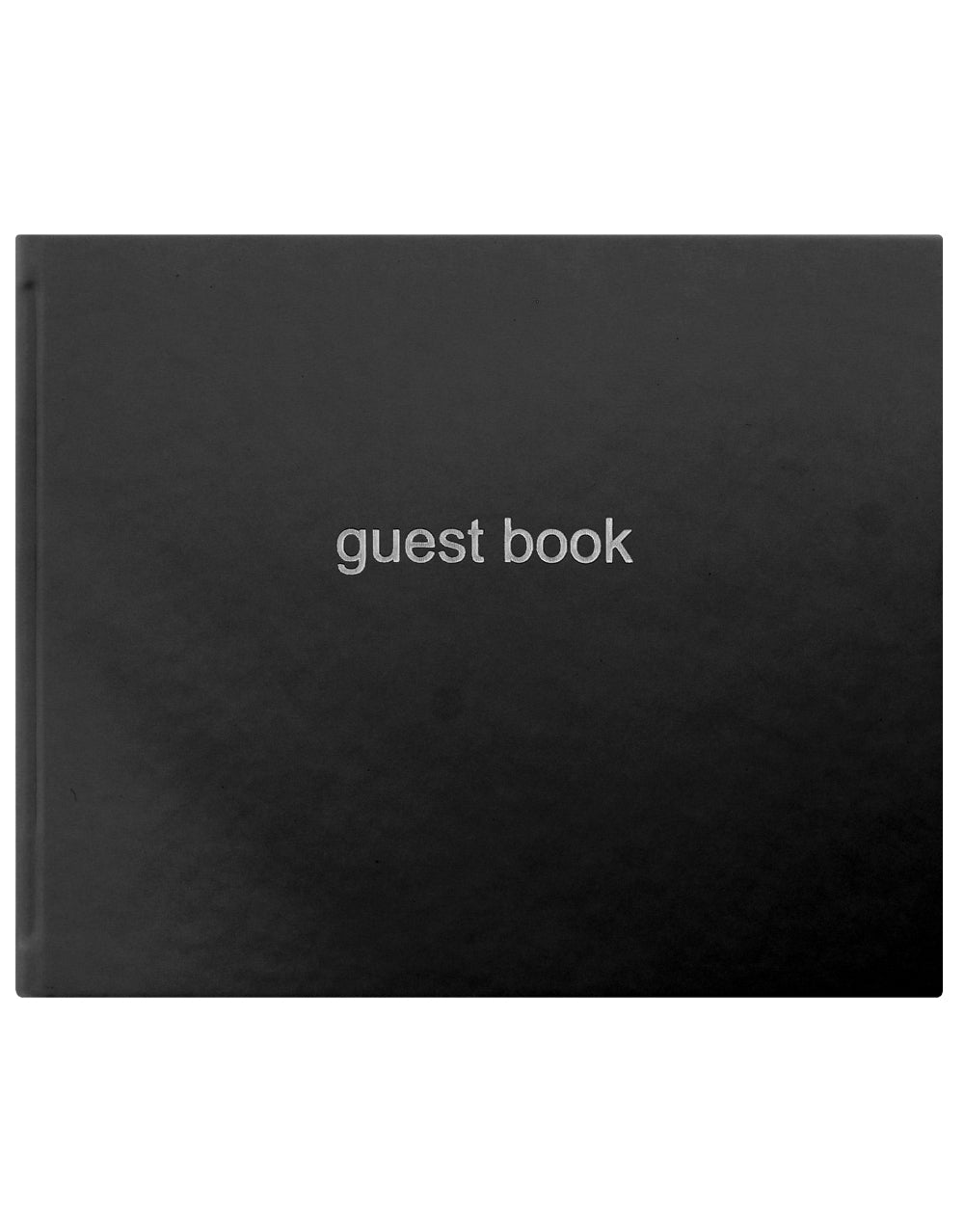 Dazzle Quarto Landscape Ruled Guest Book Black#colour_black