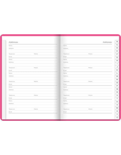 Dazzle A6 Address Book Pink#colour_pink