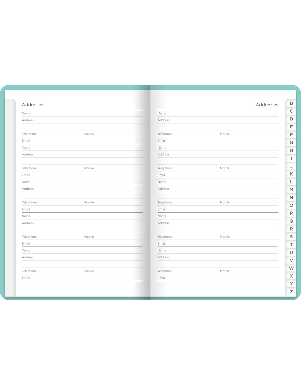 Dazzle A6 Address Book Turquoise#colour_turquoise